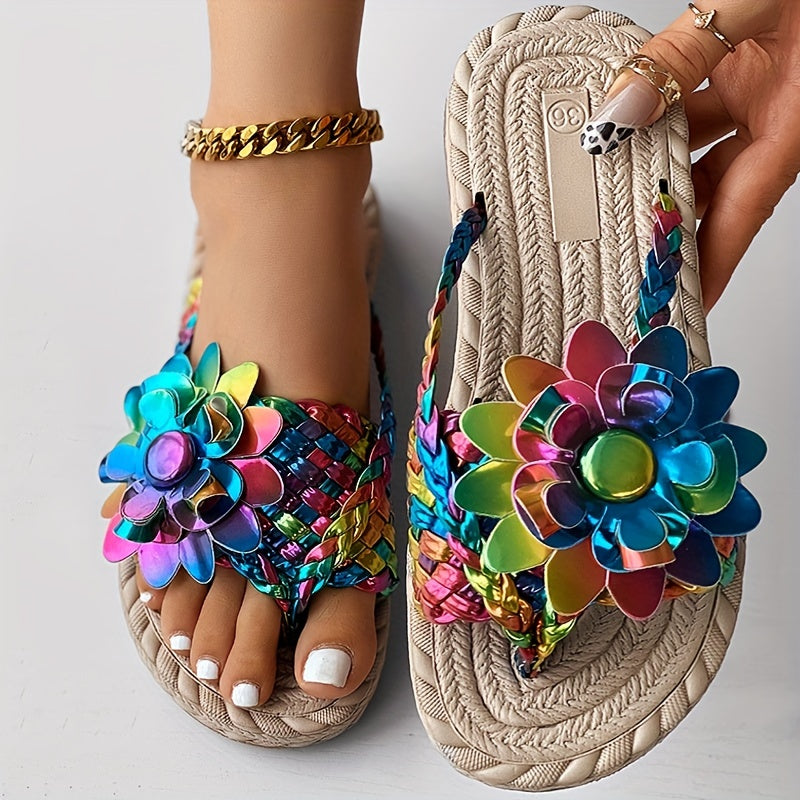 ✨🌈【36-43】🌴👣Vara 2025, pantofi de plajă casual pentru femei, papuci împletiți, la modă