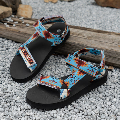 🎉✨【Най-продавани🔥】【Размери 36-43】Модерни летни дамски плажни сандали на платформа с щампа