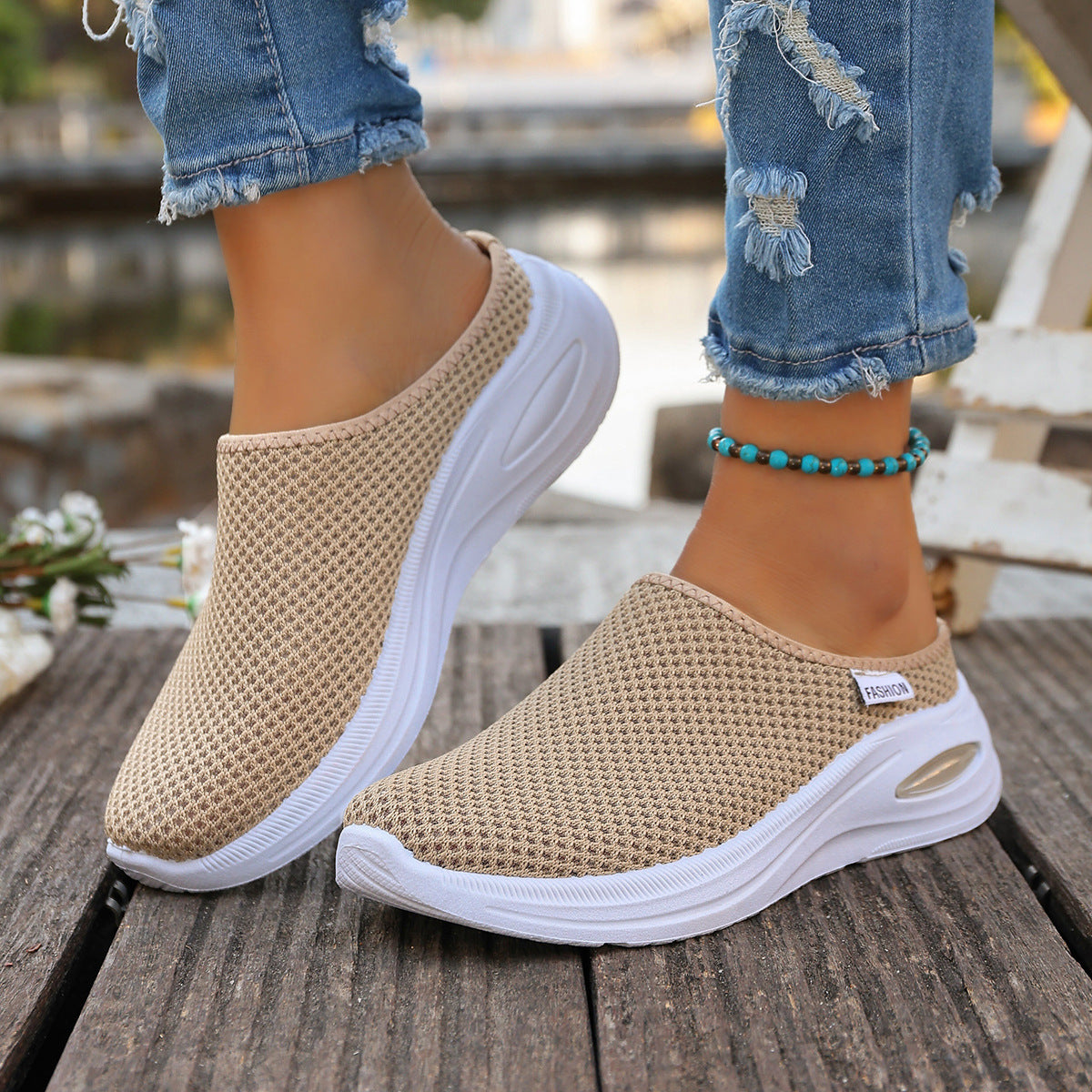 🔥✨【Tallas 36-42】Zapatos casuales ligeros sin cordones - Mules de plataforma de tallas grandes para mujer