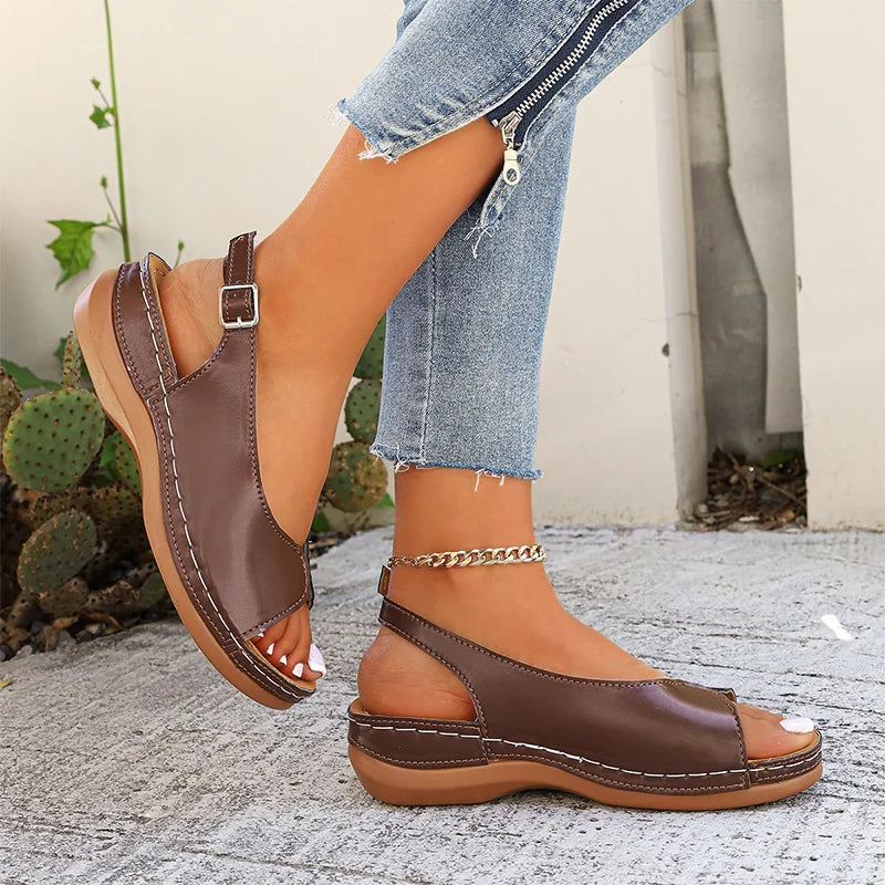 【Tallas 36-43】Sandalias romanas elegantes para mujer, hechas de piel de vaca ☀️