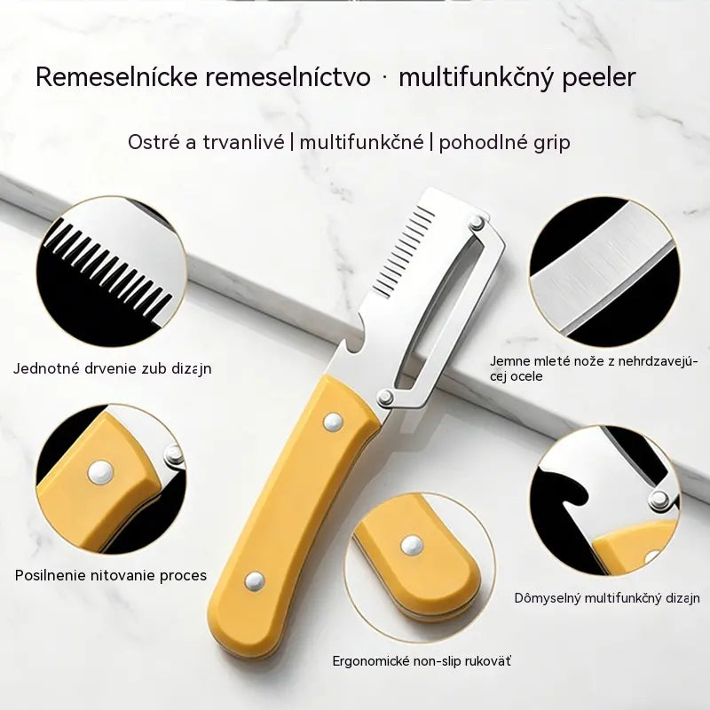 ✅Compra 1, llévate 1 gratis (2 artículos) 🧅🔪 Pelador de cocina multifuncional 3 en 1: ¡Pela, corta y abre botellas! 🔥