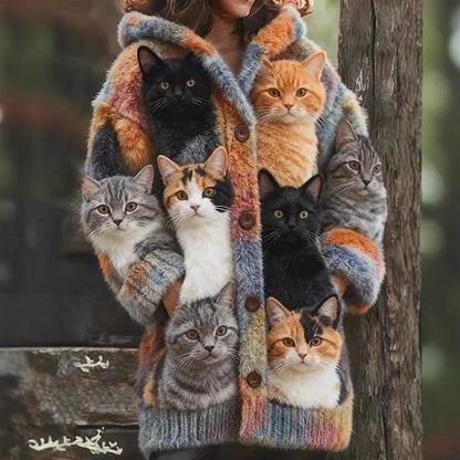 🔥🐾【Sleva 50 % po omezenou dobu】Dámská bunda s kapucí, stylová a roztomilá, se zvířecím potiskem🧥✨