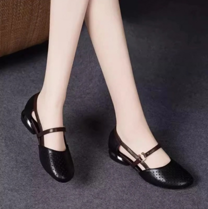 🔥🌴【Lichidare de vară】【35-42】Sandale de damă noi de vară 2025, elegante, din piele naturală, toc jos, talpă moale 