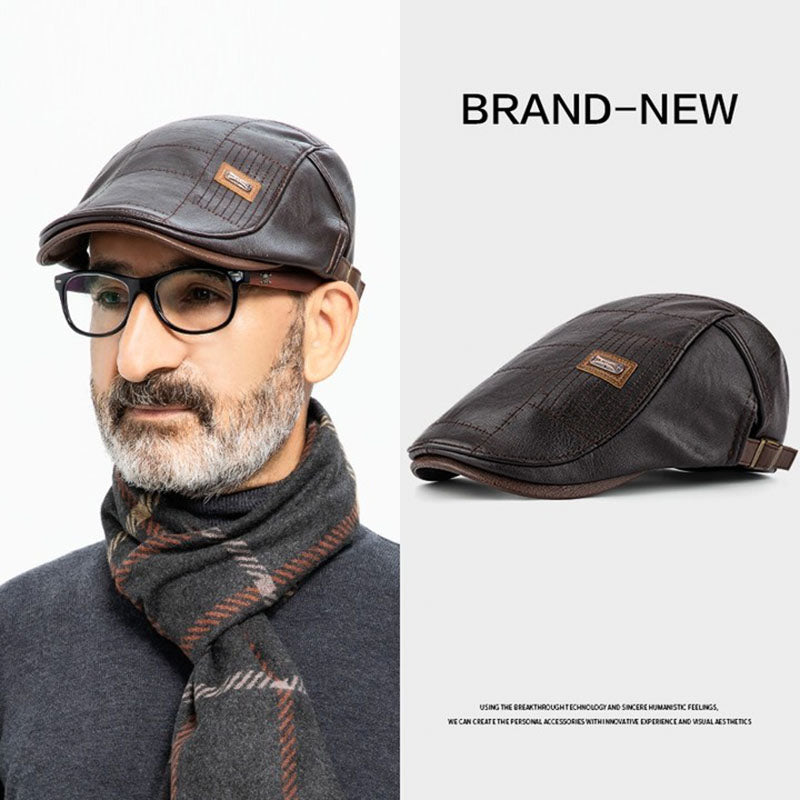 🧢🔥【Compra uno, llévate el segundo gratis】Nueva boina de cuero de alta calidad para otoño e invierno en estilo retro