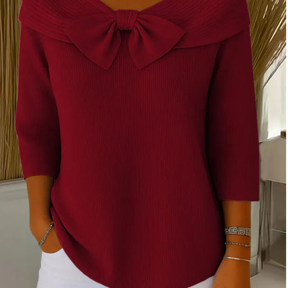 🔥🌈【Gorący przedmiot】【S-5XL】Nowy elegancki damski top w stylu francuskim z długim rękawem i cienką dzianinową podstawą