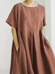 【40-120 KG】【M-5XL】 2025🌟 Savršena haljina za ljeto!👗 Maslinasto zelena haljina A-kroja – elegantna i ležerna!