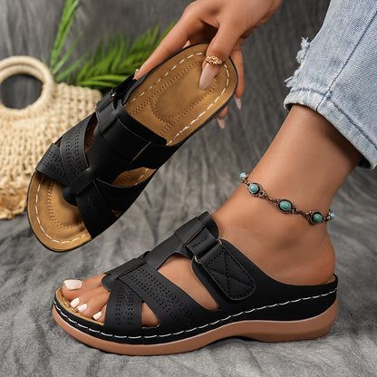 【Tallas 35-43】Sandalias de cuero genuino de alta calidad, diseño de suela gruesa, ✅️suaves y antideslizantes, ✅️elegantes y versátiles