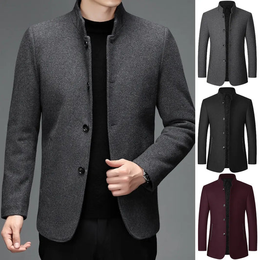 🌞👍【M-4XL】🔥⛄Nowa męska kurtka wełniana na co dzień ze stójką na jesień/zimę