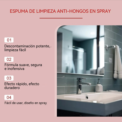 📢📢¡Compra 1 y llévate 1 gratis!⏰¡Increíble control del moho! 🌟Spray limpiador espumoso que combate el moho.