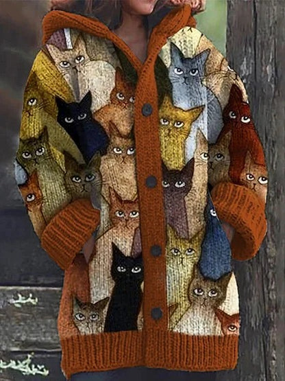 🔥🐾【Sleva 50 % po omezenou dobu】Dámská bunda s kapucí, stylová a roztomilá, se zvířecím potiskem🧥✨