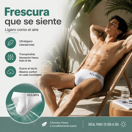 🔥【Paquete de 5】Calzoncillos transpirables sin costuras de seda helada para hombre - Frescos y cómodos