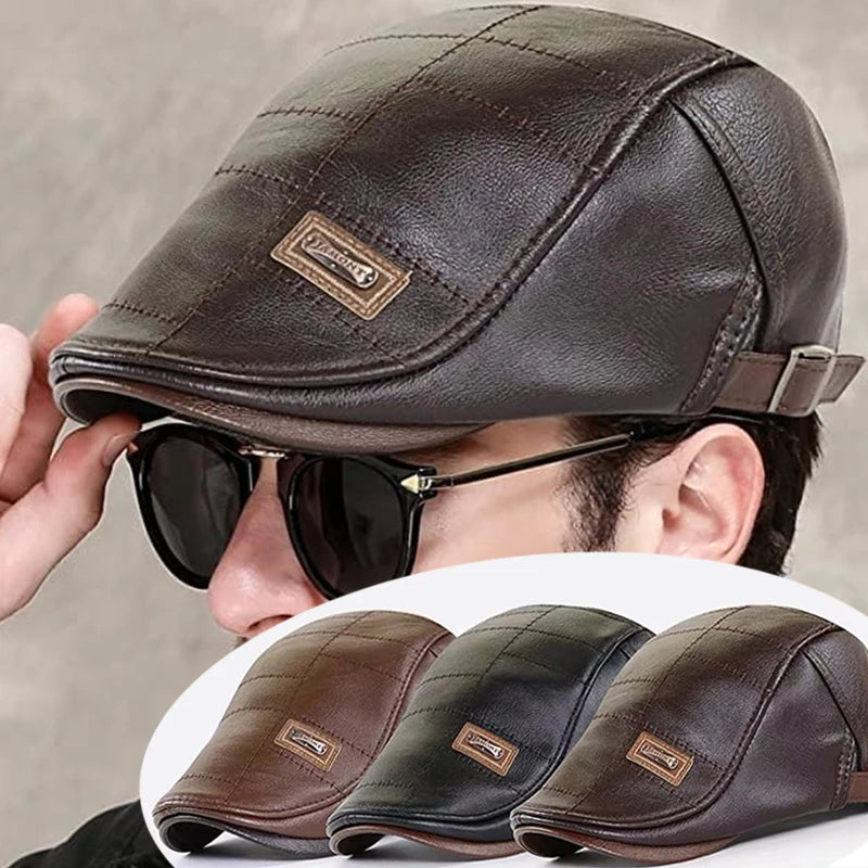 🧢🔥【Compra uno, llévate el segundo gratis】Nueva boina de cuero de alta calidad para otoño e invierno en estilo retro