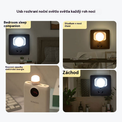 💡【10 kusů】Kreativní USB noční světlo, bezdrátová ochrana očí, malá stolní lampa do ložnice, ozdobné ozdoby do zásuvky, atmosférické noční světlo
