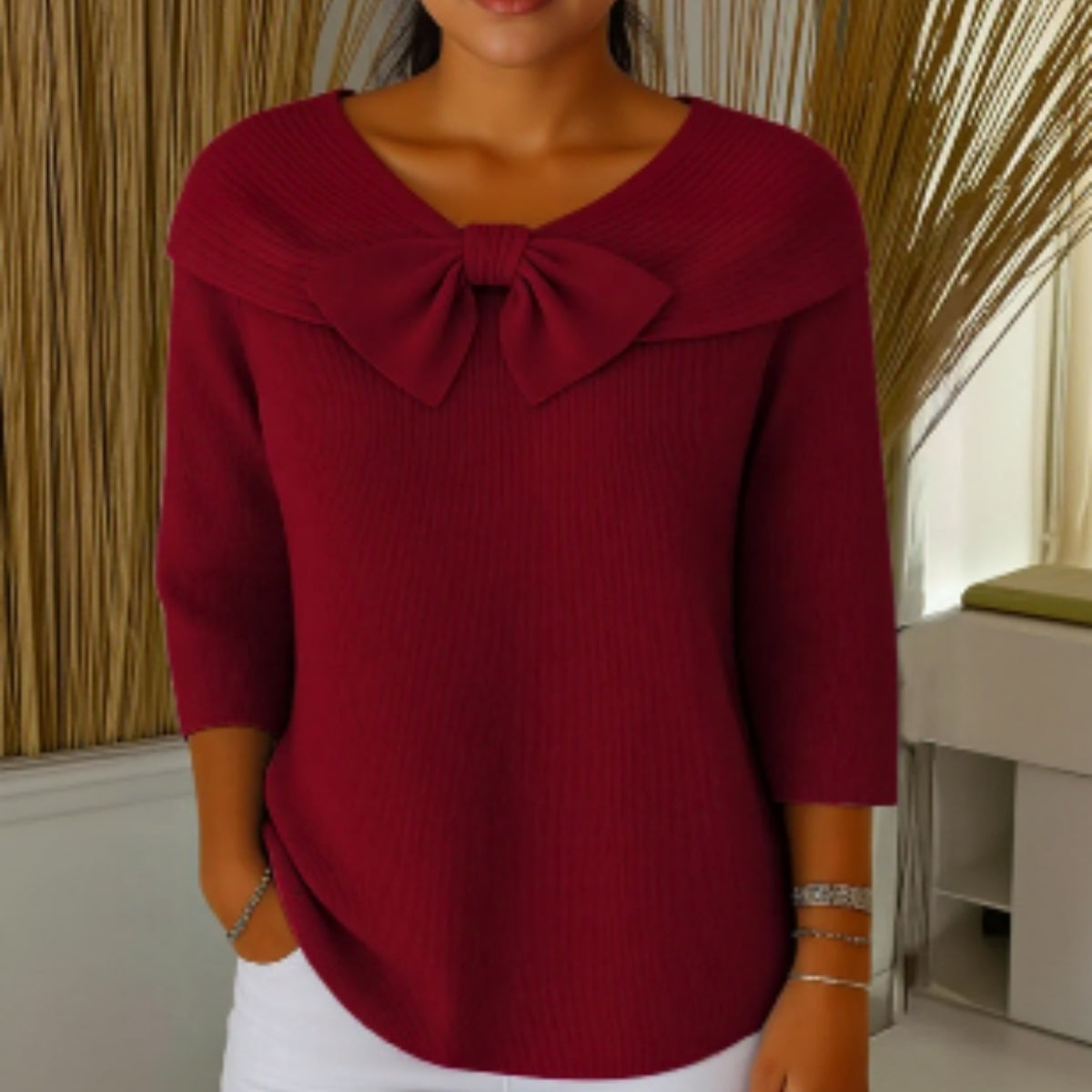 🔥🌈【Gorący przedmiot】【S-5XL】Nowy elegancki damski top w stylu francuskim z długim rękawem i cienką dzianinową podstawą
