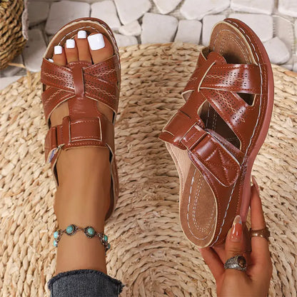 Colección de verano 2026  Pantuflas de piel auténtica con soporte plantar  ¡Ultra cómodas y ajustables!