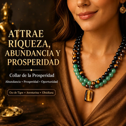 【¡Compra 1 y llévate 1 gratis!】✨(2 piezas) Collar para atraer dinero con colgante de aventurina verde y ojo de tigre