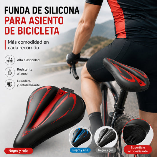 🔥🎉【50% de descuento✨】Funda para sillín de bicicleta de montaña, hecha de cuero de silicona grueso, impermeable y ultrasuave.