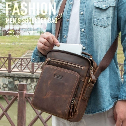 🎉👜【Nou sosire🔥】【Stoc limita】 Geantă de umăr business casual pentru bărbați, la modă, din piele naturală 