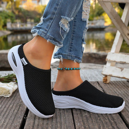 🔥✨【Tallas 36-42】Zapatos casuales ligeros sin cordones - Mules de plataforma de tallas grandes para mujer