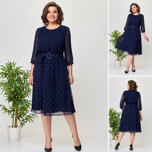 🔥🌈【S-5XL】Rochie elegantă pentru femei cu buline, stil nou 2025, confortabilă și de înaltă calitate