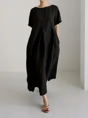 【40-120 KG】【M-5XL】 2025🌟 Savršena haljina za ljeto!👗 Maslinasto zelena haljina A-kroja – elegantna i ležerna!