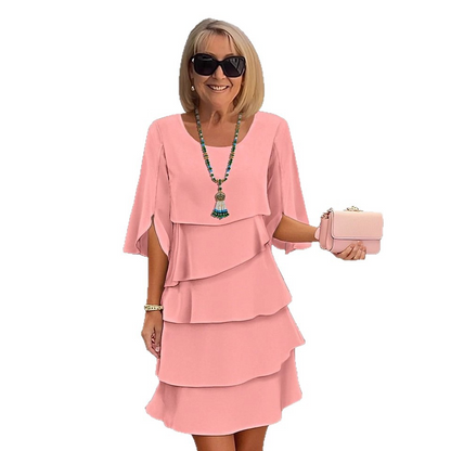 【S-3XL】Elegancka, wielowarstwowa sukienka z falbankami na mankietach, stylowa i wyrafinowana💃