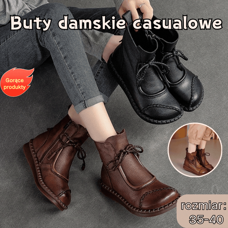 🔥👢【50% zniżki✨】【Rozmiary 35-40】👍 2026 Nowe skórzane buty Martin w stylu retro, oddychające i wygodne