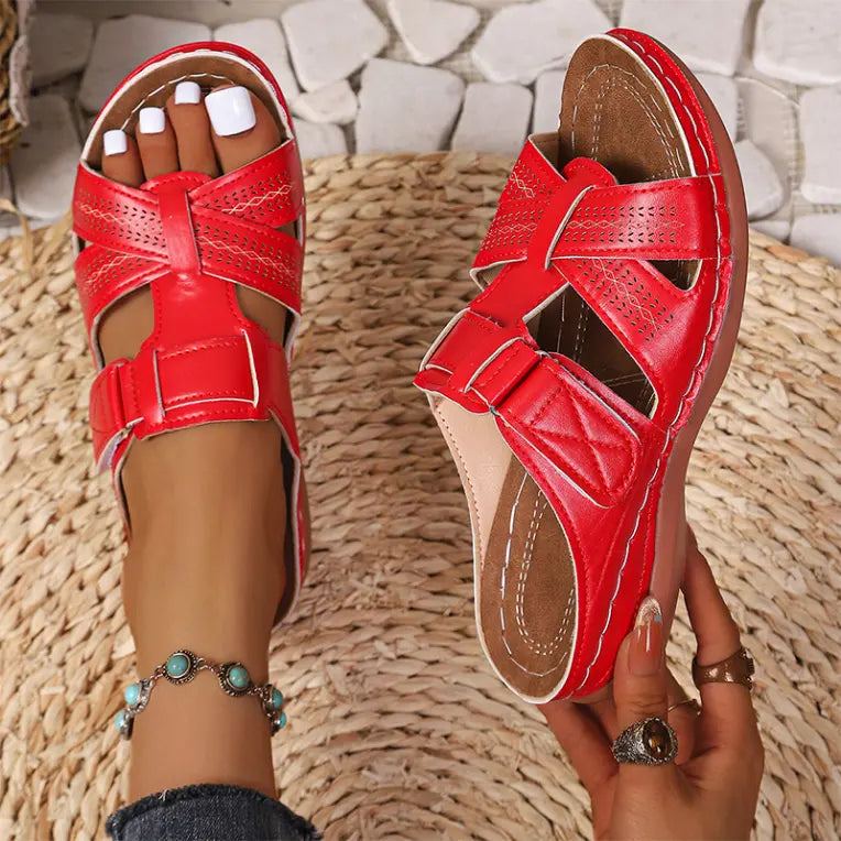 Colección de verano 2026  Pantuflas de piel auténtica con soporte plantar  ¡Ultra cómodas y ajustables!