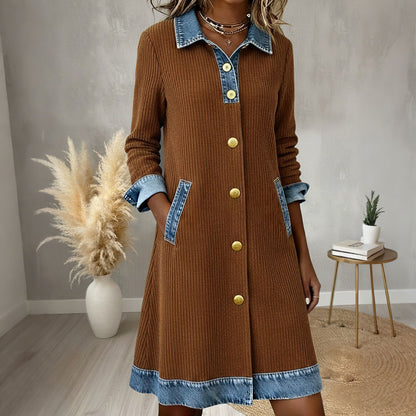 👗 HIT! Sukienka z weluru i dżinsu - Łączymy styl i wygodę! Uniwersalny design na każdą okazję! ✨