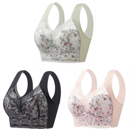 💕🎁【40kg-100kg】Sujetador con estampado de seda helada, transpirable y cómodo