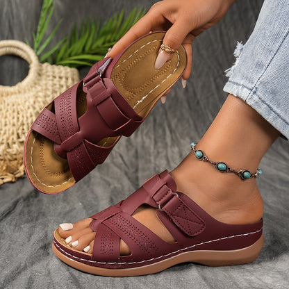 💥【Tallas 35-43】Sandalias de cuero genuino de alta calidad, diseño de suela gruesa, ✅️suaves y antideslizantes, ✅️elegantes y versátiles