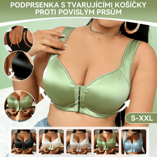 😍👙【Пакет от 3 броя】【40-100 кг】Дамски сутиен без банели push-up за големи размери с предно закопчаване и противоувисване