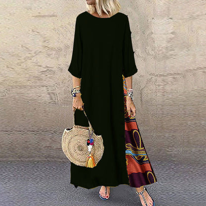 ✨💕【Oferte speciale de vară🔥】【M-5XL】 Noua rochie elegantă retro casual imprimată 2025