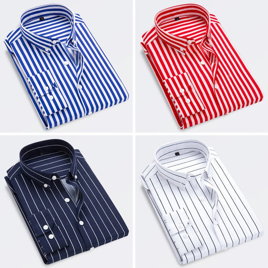 🔥🍁【Novi jesenski dolazak】【M-5XL】✨2025 Nova muška poslovna prugasta košulja dugih rukava