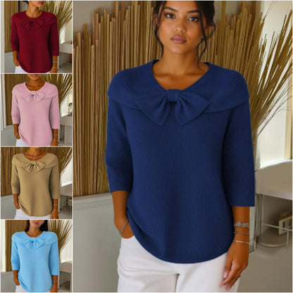 🔥🌈【Gorący przedmiot】【S-5XL】Nowy elegancki damski top w stylu francuskim z długim rękawem i cienką dzianinową podstawą