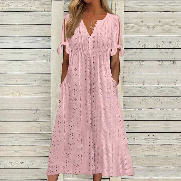 🔥👗【Vânzare pe timp limitat】【S-5XL】✨Rochie nouă, simplă și frumoasă, de culoare solidă 2025 