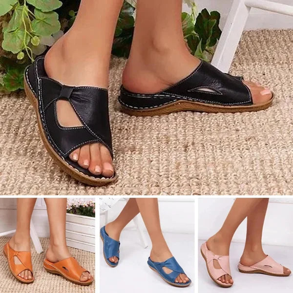 ✨👡【Specjalne lato】🔥🌈【35-43】Nowe letnie modne wygodne damskie skórzane sandały domowe kapcie na zewnątrz