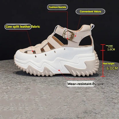 【Tallas 35-40】Nueva colección de verano 2026: sandalias de plataforma versátiles, elegantes e informales.