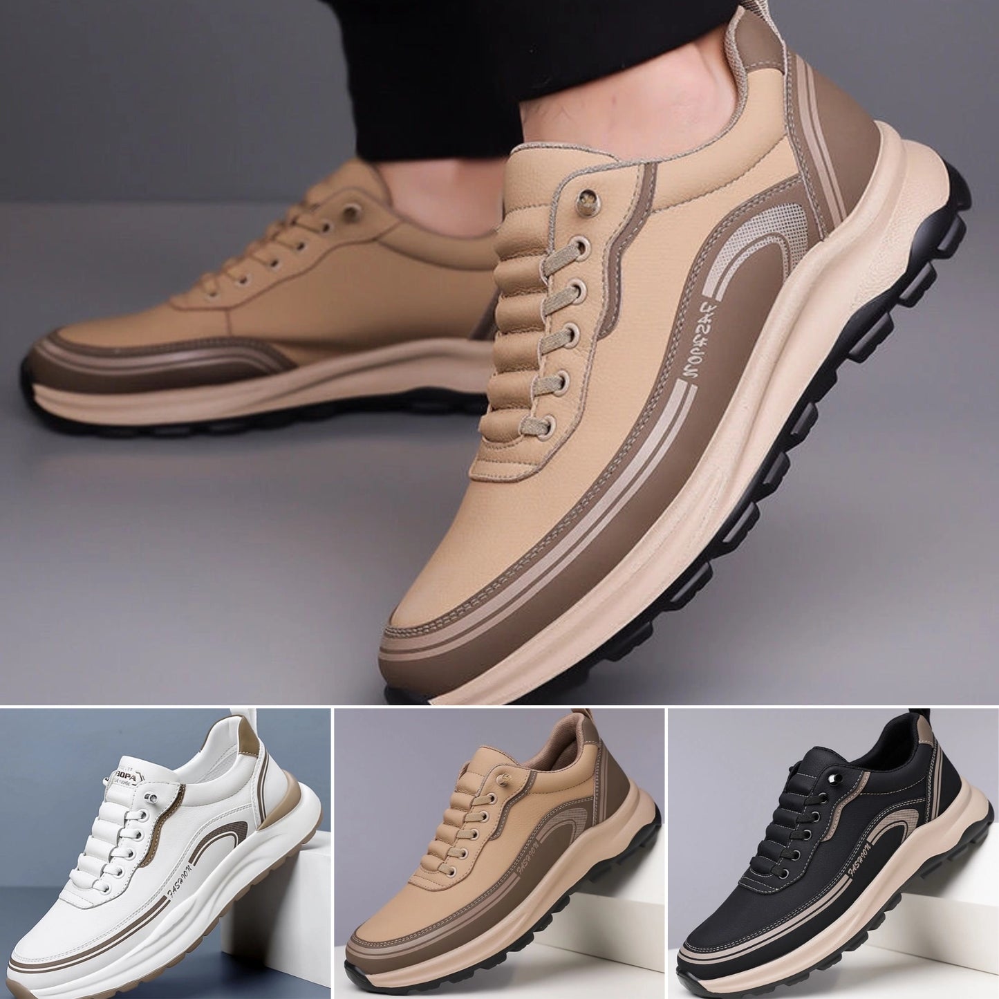 🔥【Časovno omejen 50% popust✨】🔥【Velikosti 39-45】Moški superge iz pravega usnja, mehak podplat, udobne