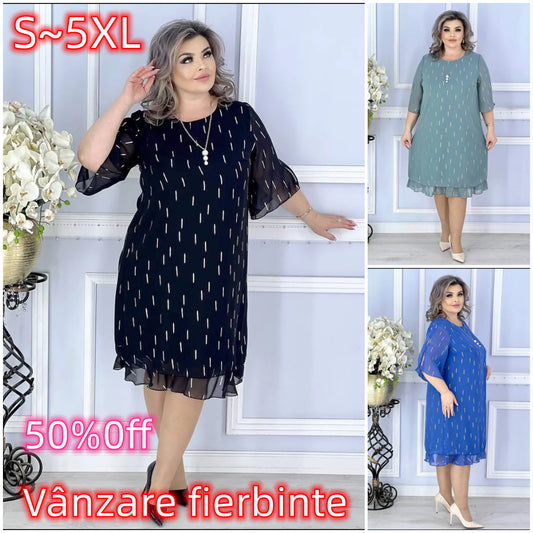 Reducere 50% [Ofertă specială de vară ✨🔥] Stil nou 2025 💖 [S-5XL] Rochie de vară elegantă, lejară, confortabilă și la modă 