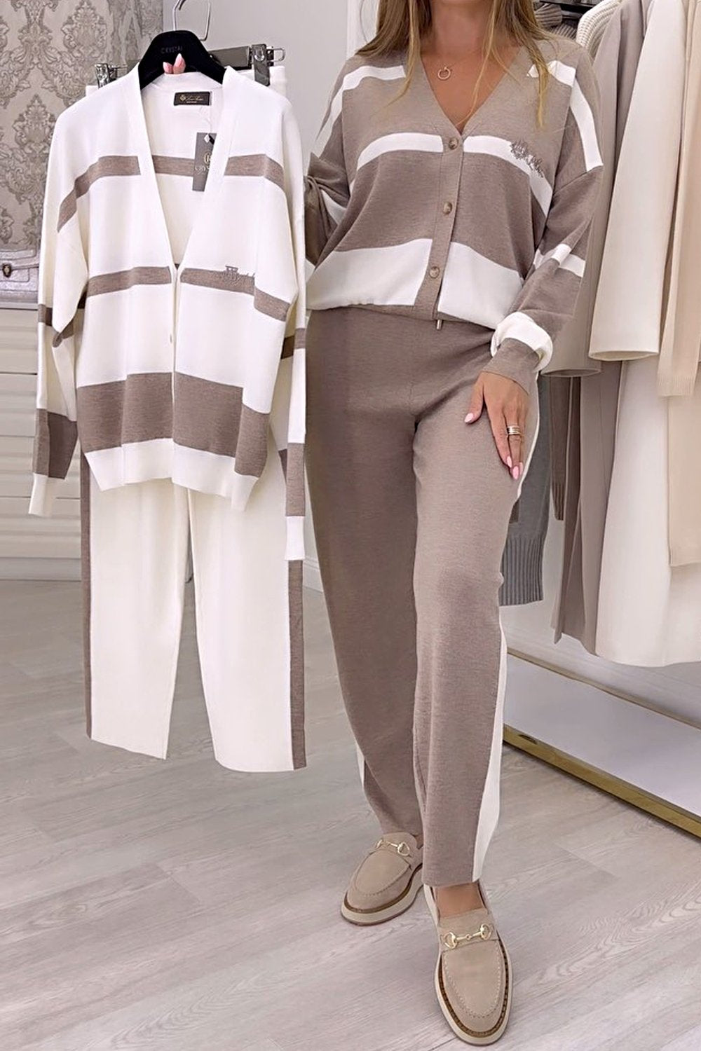 🐏🔥【S-5XL】【Pleteno + Hlače】✨🎉 Moderan dvodijelni pleteni set u boji