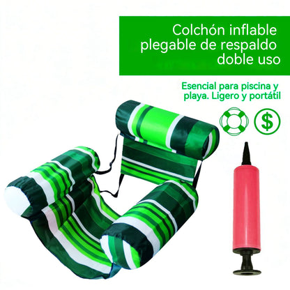 💦📢 Sofá inflable para piscina - Asiento plegable con respaldo para juegos acuáticos