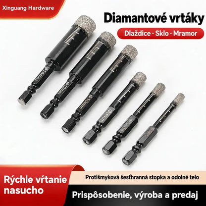 🔩【6-dielna súprava】Duté diamantové vrtáky na obklady a keramiku – Presné vŕtanie【6/8/10/12/14/16 mm】