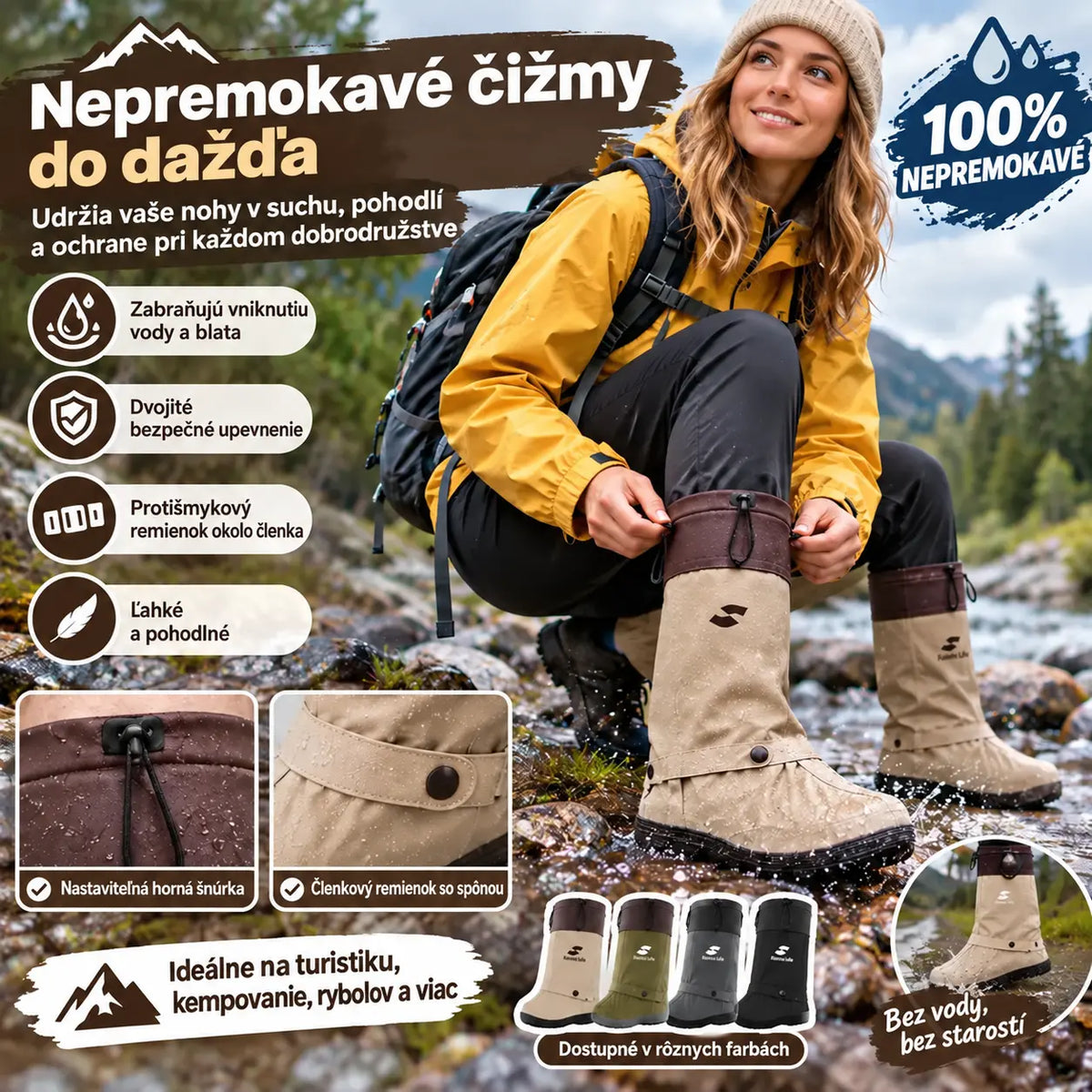🌧️👟【Veľkosti 36-42】 Nepremokavé a skladacie návleky na topánky — protišmykové, odolné voči opotrebovaniu a opakovane použiteľné