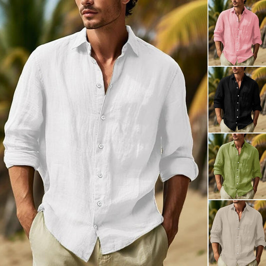 ✨👔【Ofertă specială de vară 🔥】【S–3XL】Tricouri cu mânecă lungă pentru bărbați, vara 2025, disponibilă în mai multe culori 