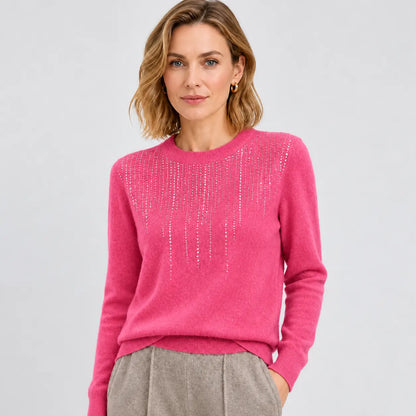 🔥🍁【Novo za jesen】【S-2XL】✨🌷Kvalitetan, moderan i elegantan ženski baršunasti kardigan s okruglim izrezom i ukrasom od dragog kamenja