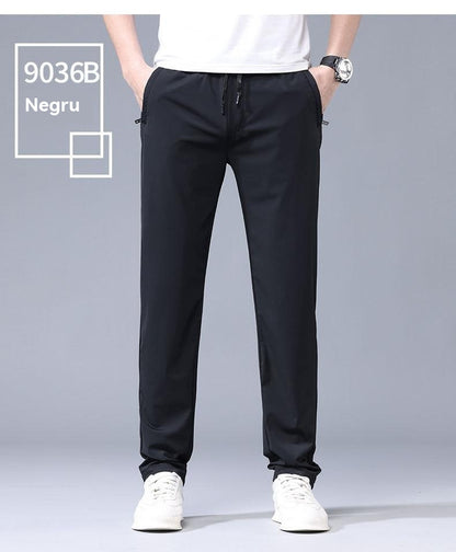 【40-115kg】🔥【M-5XL】Pantaloni casual elastici pentru bărbați, din mătase glacială, la modă, vara 2025 