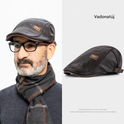 🧢【Vegyél egyet, a másodikat ingyen kapod】🔥 Férfi bőr barett 3 az 1-ben – elegáns, víz- és szélálló, meleg belsővel