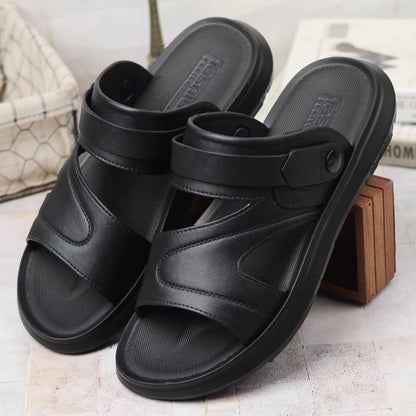 ✨🌴【Ofertă specială🔥】【40-45】Sandals și papuci de vară casual din piele cu talpă moale pentru bărbați