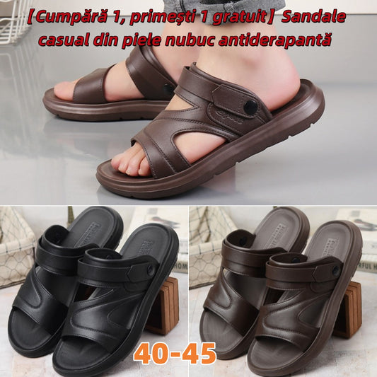 ✨🌴【Ofertă specială🔥】【40-45】Sandale și papuci de vară casual din piele cu talpă moale pentru bărbați